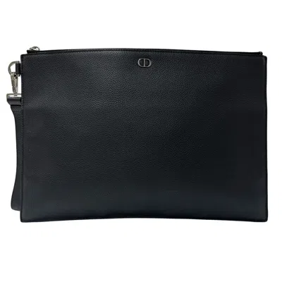 Pre-owned Dior Christian  Black Leather Clutch Bag ()