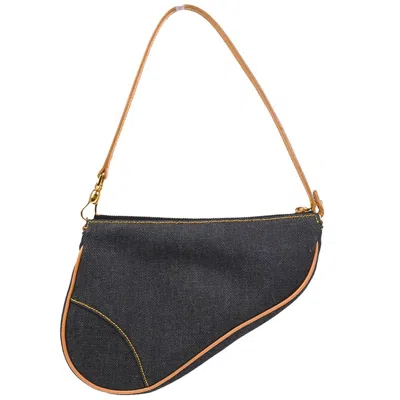 Pre-owned Dior Christian  Saddle Handbag Denim Navy Denim_jeans Handbag () In Blue