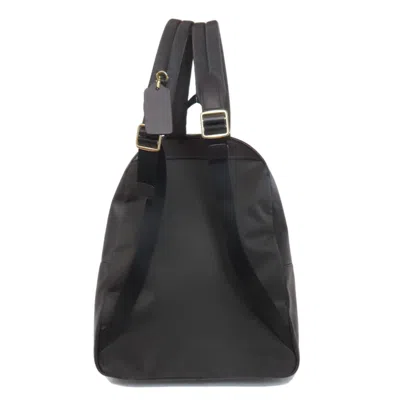 Pre-owned Coach Black Brown Pvc Leather Backpack () In Multi