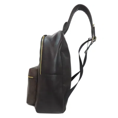 Pre-owned Coach Black Brown Pvc Leather Backpack () In Multi