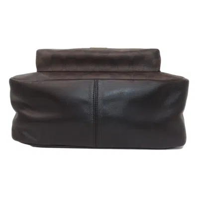 Pre-owned Coach Black Brown Pvc Leather Backpack () In Multi