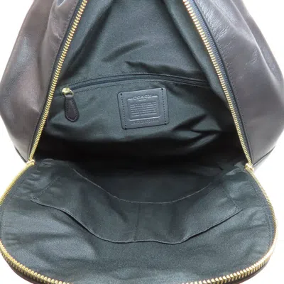 Pre-owned Coach Black Brown Pvc Leather Backpack () In Multi