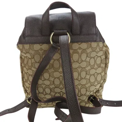 Pre-owned Coach Dark Brown Canvas Leather Backpack ()