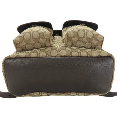 Pre-owned Coach Dark Brown Canvas Leather Backpack ()