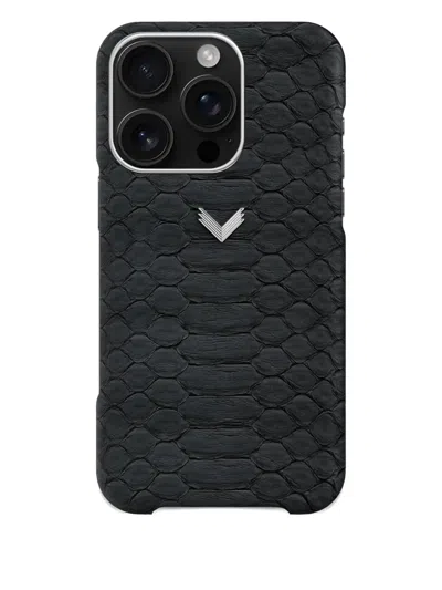 Velante Iphone 16 Pro Python Leather Phone Case In Blue