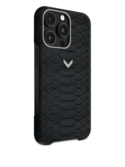 Velante Iphone 16 Pro Python Leather Phone Case In Blue