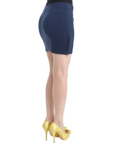 Costume National Blue Nylon Mini Women's Skirt In Blue
