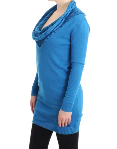 Costume National Blue Scoopneck Women's Sweater In Blue