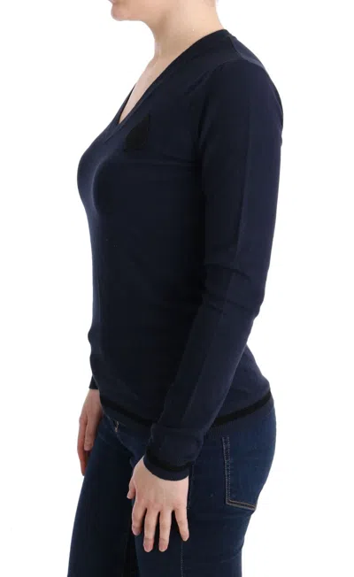 Costume National V-neck Viscose Women's Sweater In Blue