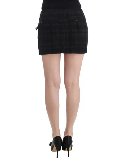 Costume National Chic Checkered Mini Skirt For Day To Night Elegance In Gray