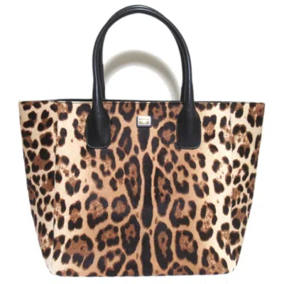 Pre-owned Dolce & Gabbana Beige Black Tote Bag () In Multi