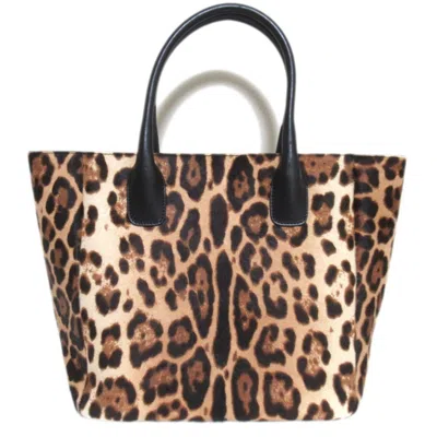 Pre-owned Dolce & Gabbana Beige Black Tote Bag () In Multi