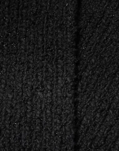 Dolce & Gabbana Black Cashmere Knit Shawl Fringes Women's Scarf In Black