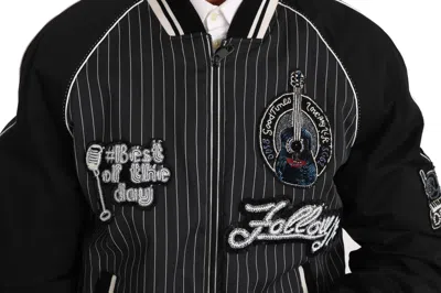 Dolce & Gabbana Black Dd58 Sg62 Sequined Beaded Jacket