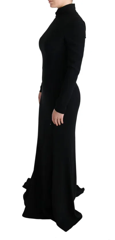 Dolce & Gabbana Black Stretch Long Gown Sheath Women's Dress In Black