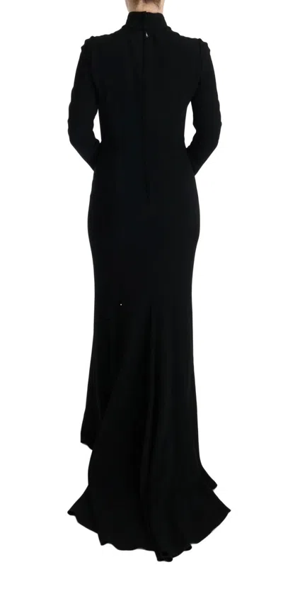 Dolce & Gabbana Black Stretch Long Gown Sheath Women's Dress In Black