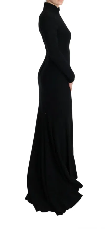 Dolce & Gabbana Black Stretch Long Gown Sheath Women's Dress In Black