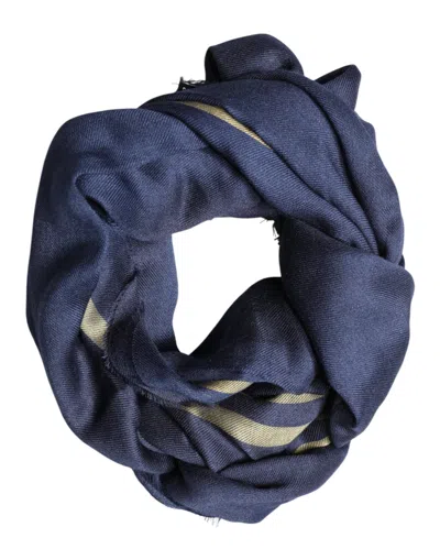 Dolce & Gabbana Blue Cashmere Neck Wrap Shawl Fringes Women's Scarf In Blue