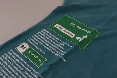 Pre-owned Dolce & Gabbana Blue Logo Print Crewneck Tee Cotton Men's T-shirt ()