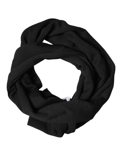 Dolce & Gabbana Blue Wool Dg Loves London Neck Wrap Scarf In Black