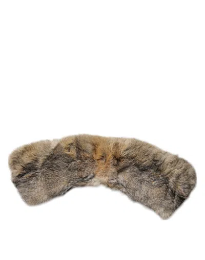 Dolce & Gabbana Brown Fur Shoulder Collar Neck Wrap Women's Scarf In Brown
