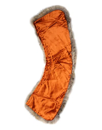 Dolce & Gabbana Brown Fur Shoulder Collar Neck Wrap Women's Scarf In Brown