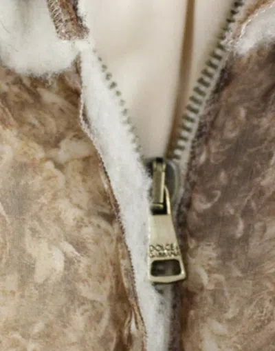 Dolce & Gabbana Brown Sleeveless Silk Dress In Multi