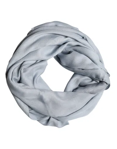 Pre-owned Dolce & Gabbana Light Blue Cashmere Knit Neck Wrap Women's Scarf ()