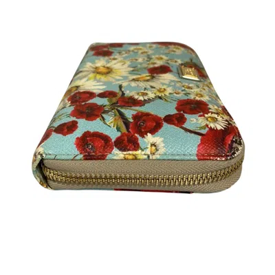 Pre-owned Dolce & Gabbana Light Blue Multi-color Coin Purse/coin Case ()