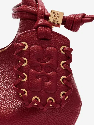 Ganni Silk Midi Dress In Green