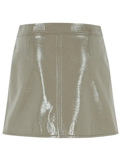 Courrèges Reedition High Waist Polyester Blend Miniskirt In Green