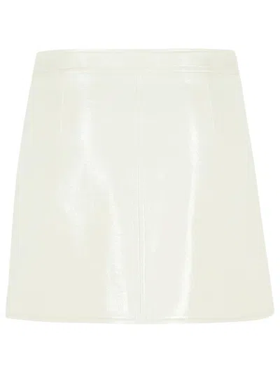 Courrèges 'reedition' White Polyester Blend Miniskirt In Neutral