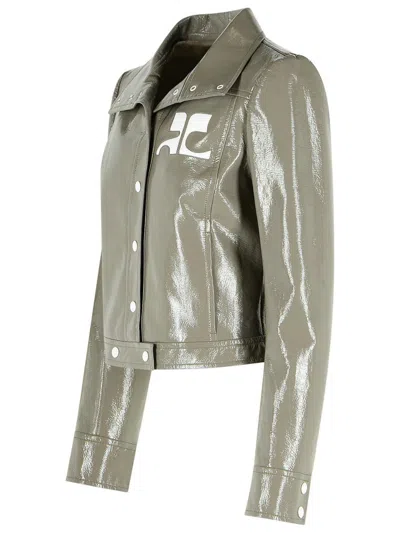 Courrèges Reedition Logo-detail Jacket In Green