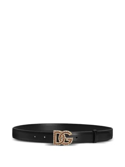 Dolce & Gabbana Leather Belt In Black