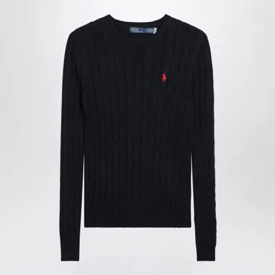Polo Ralph Lauren Navy Cable-knit Sweater In Animal Print