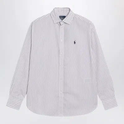 Polo Ralph Lauren White Striped Relaxed-fit Shirt In Animal Print
