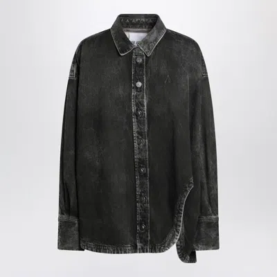 Attico The  Washed Denim Shirt In Black