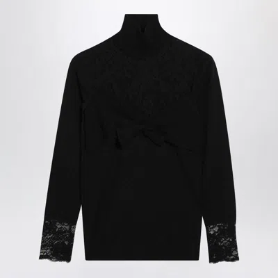 Valentino Garavani Top With Lace Inserts In Black