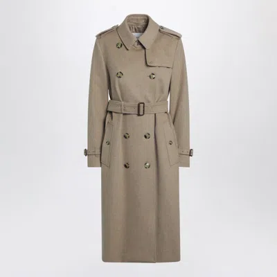 Burberry Double Breasted Cashmere Coat Epaulettes Storm Flap In Gray