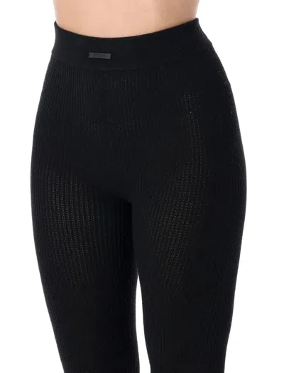 Fear Of God Essential Black Waffle Leggings In Black