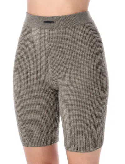 Fear Of God Essential Waffle Biker Short Homestead Heater-tone In Brown