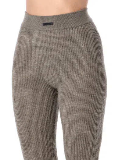 Fear Of God Essential Waffle Leggings Homestead Heather-tone In Brown