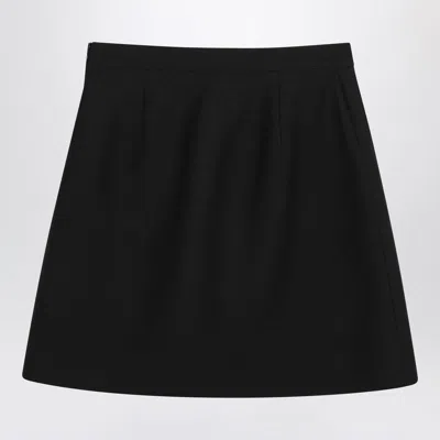 Valentino Garavani Vlogo Signature Wool And Silk Skirt In Black