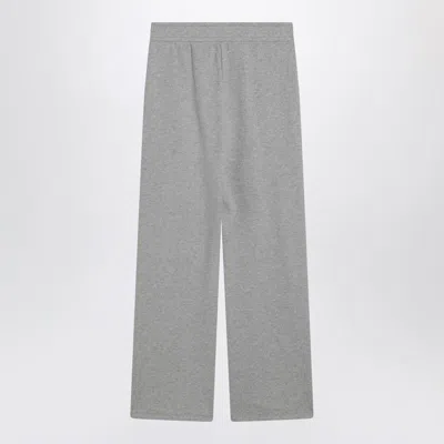 Weekend Max Mara Light Grey Cotton-fleece Trousers In Gray