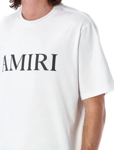 Amiri Cotton Crew Neck T-shirt With Contrasting Logo Detail In White