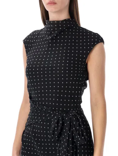 Rotate Birger Christensen Long Dress With Tie In Multi