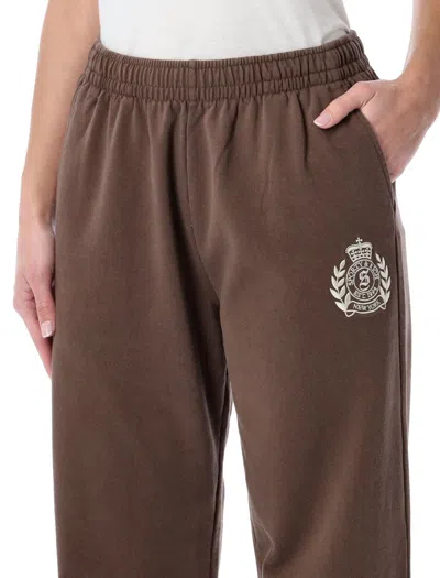 Sporty And Rich Sporty & Rich New York Crest Jogging In Brown