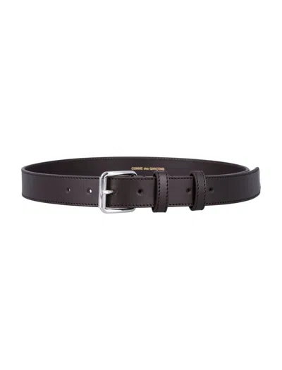 Comme Des Garçons Leather Buckle Belt In Brown