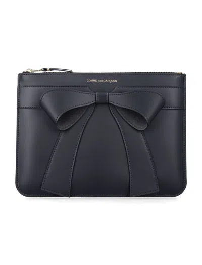 Comme Des Garçons Pouch Big Bow In Black