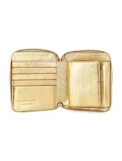 Comme Des Garçons Zip Wallet In Gold